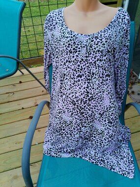 philosophy pink animal print tunic size L